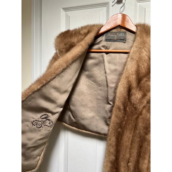Vintage Mink Fur Cropped Shoulder Stole Wrap - Picture 3 of 16